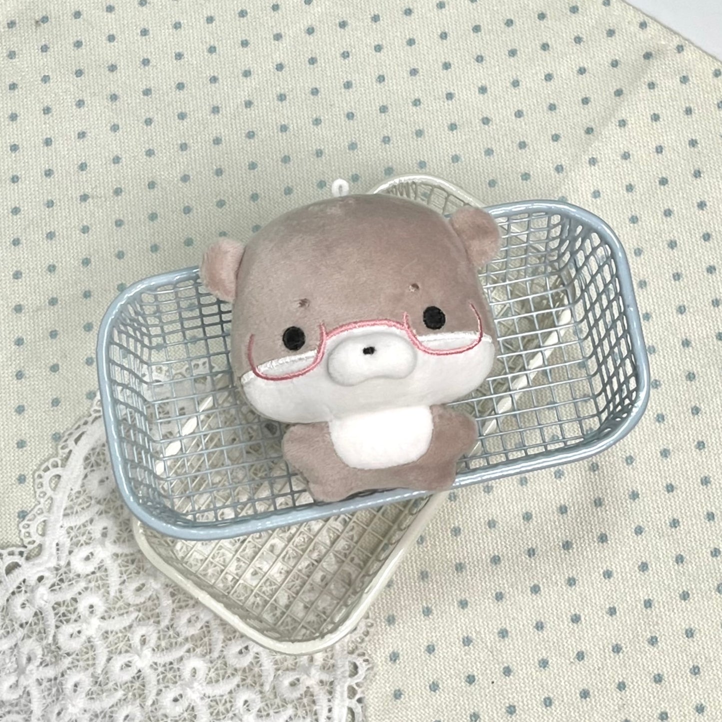 Original animal plush toy 10cm cotton doll【[Mirror frame otter】