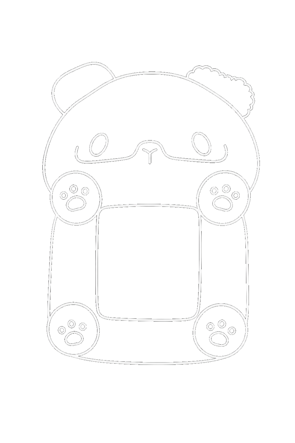 Original Animal Furry 3D Attribute-Free Card Case 【Mirror frame guinea pig】
