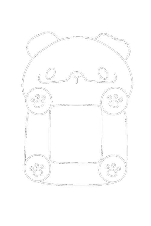 Original Animal Furry 3D Attribute-Free Card Case 【Mirror frame guinea pig】