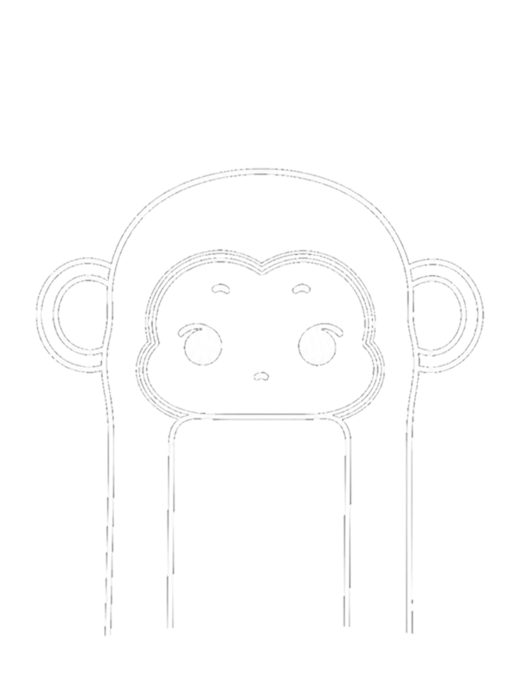 Original Animal Furry 3D Attribute-Free Card Case 【Good Boy Monkey】