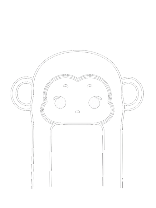 Original Animal Furry 3D Attribute-Free Card Case 【Good Boy Monkey】